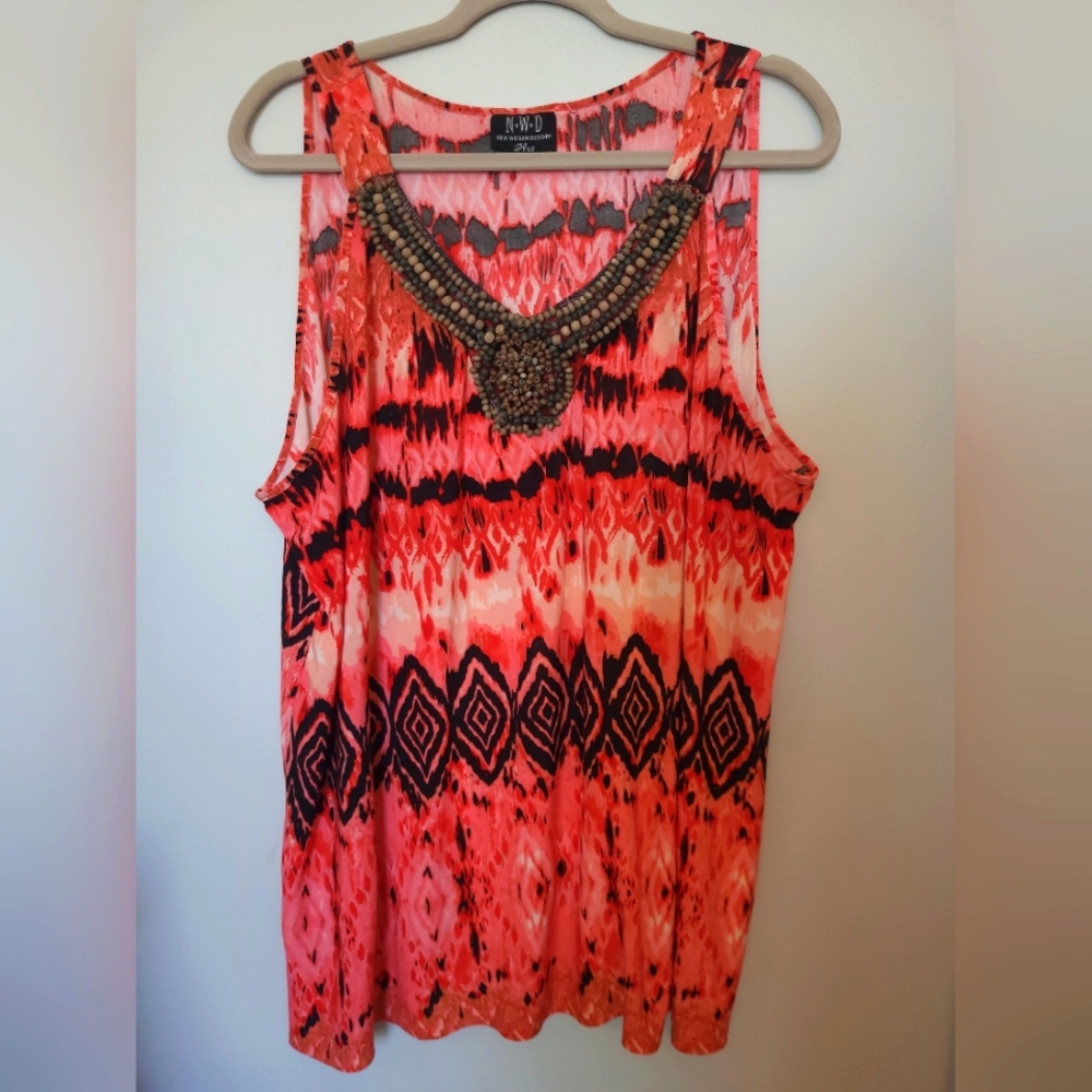 💥4 for $30💥 New Woman Design sleeveless beaded summer top size 3X